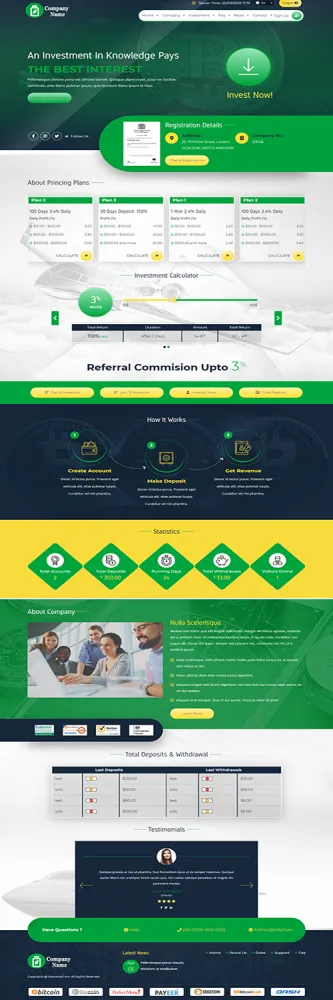Investment Hyip Template ID - ZHRT13 demo Page 1