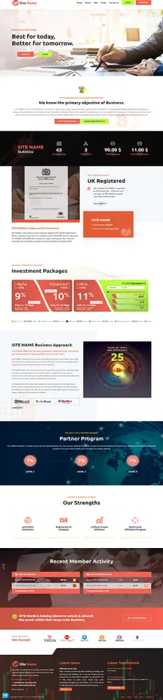 Investment Hyip Template ID - ZHRT131 Preview