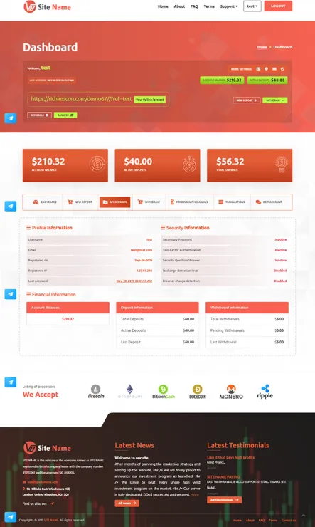 Investment Hyip Template ID - ZHRT131 demo Page 2