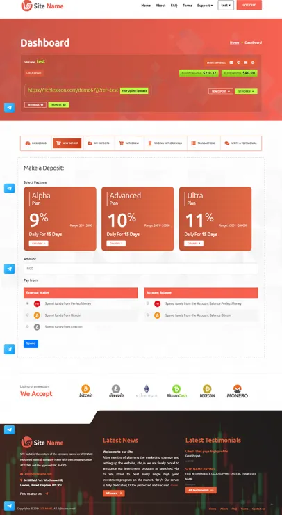 Investment Hyip Template ID - ZHRT131 demo Page 3