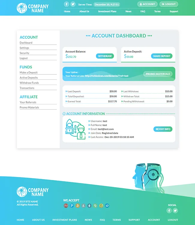 Investment Hyip Template ID - ZHRT137 demo Page 2