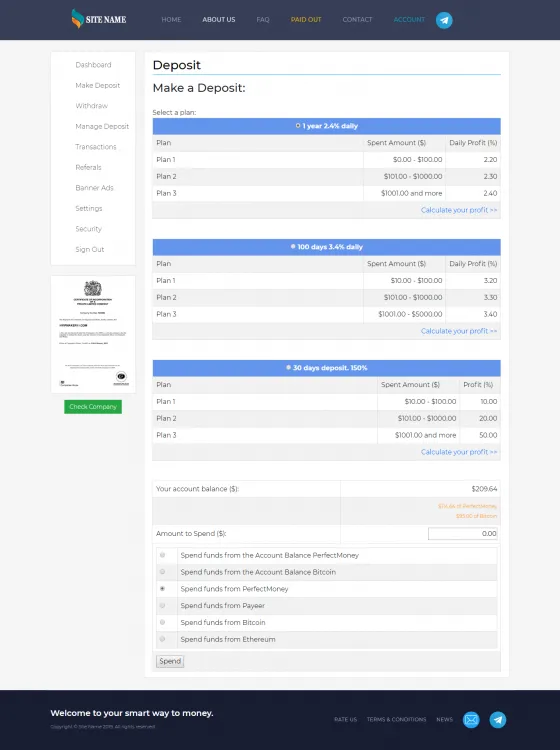 Investment Hyip Template ID - ZHRT14 demo Page 3