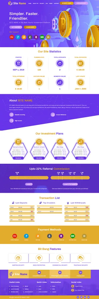 Investment Hyip Template ID - ZHRT142 demo Page 1