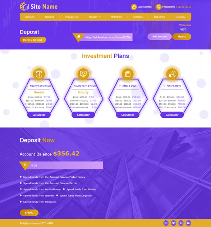 Investment Hyip Template ID - ZHRT142 demo Page 3