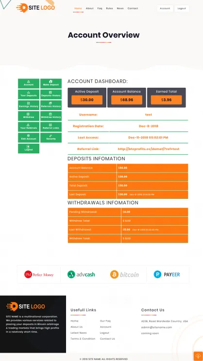 Investment Hyip Template ID - ZHRT145 demo Page 2