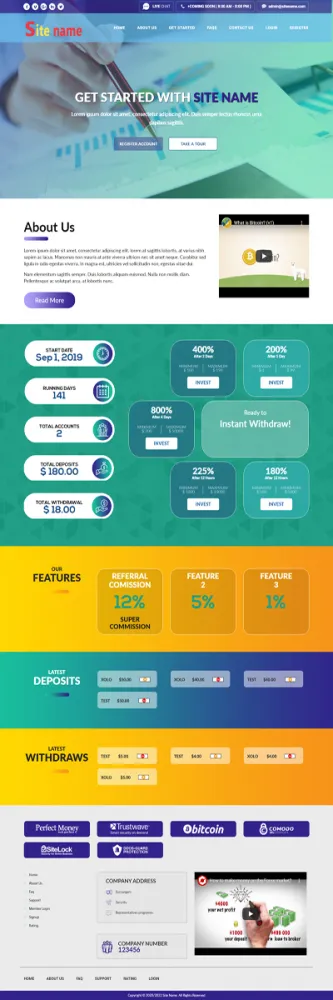 Investment Hyip Template ID - ZHRT147 Preview