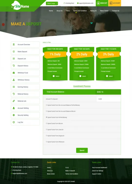 Investment Hyip Template ID - ZHRT148 demo Page 3