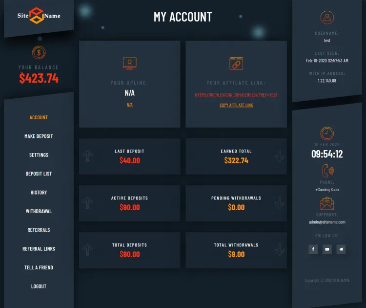 Investment Hyip Template ID - ZHRT149 demo Page 2