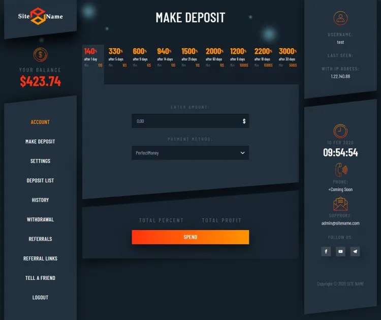 Investment Hyip Template ID - ZHRT149 demo Page 3