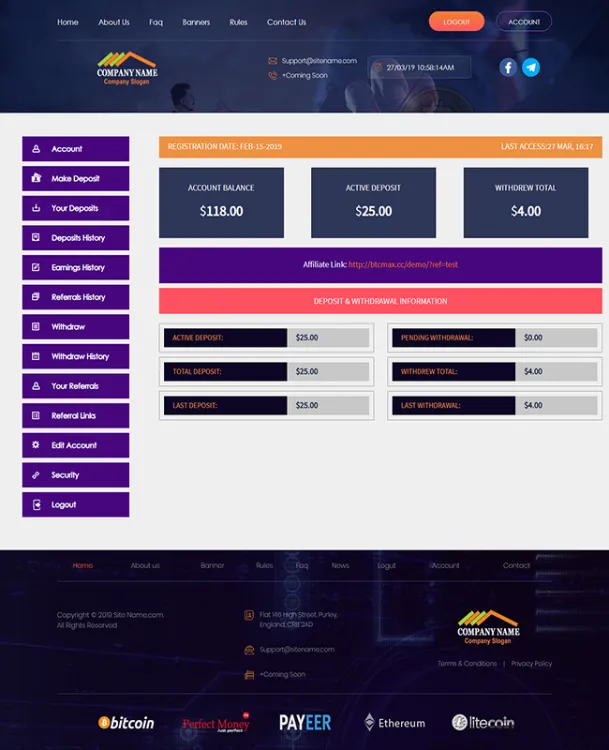 Investment Hyip Template ID - ZHRT15 demo Page 2