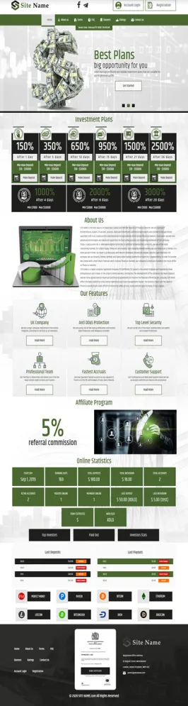 Investment Hyip Template ID - ZHRT151 Preview