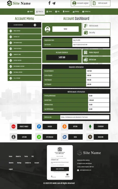 Investment Hyip Template ID - ZHRT151 demo Page 2