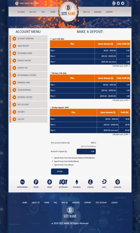 Investment Hyip Template ID - ZHRT158 demo Page 3