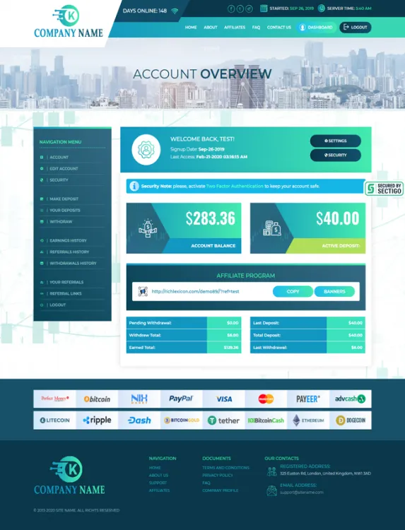 Investment Hyip Template ID - ZHRT161 demo Page 2