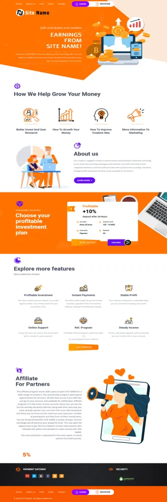 Investment Hyip Template ID - ZHRT163 demo Page 1