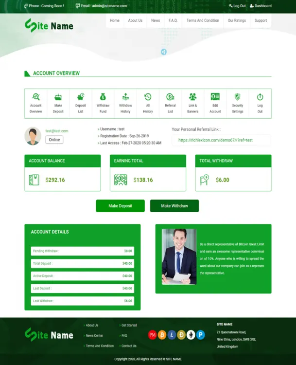 Investment Hyip Template ID - ZHRT164 demo Page 2