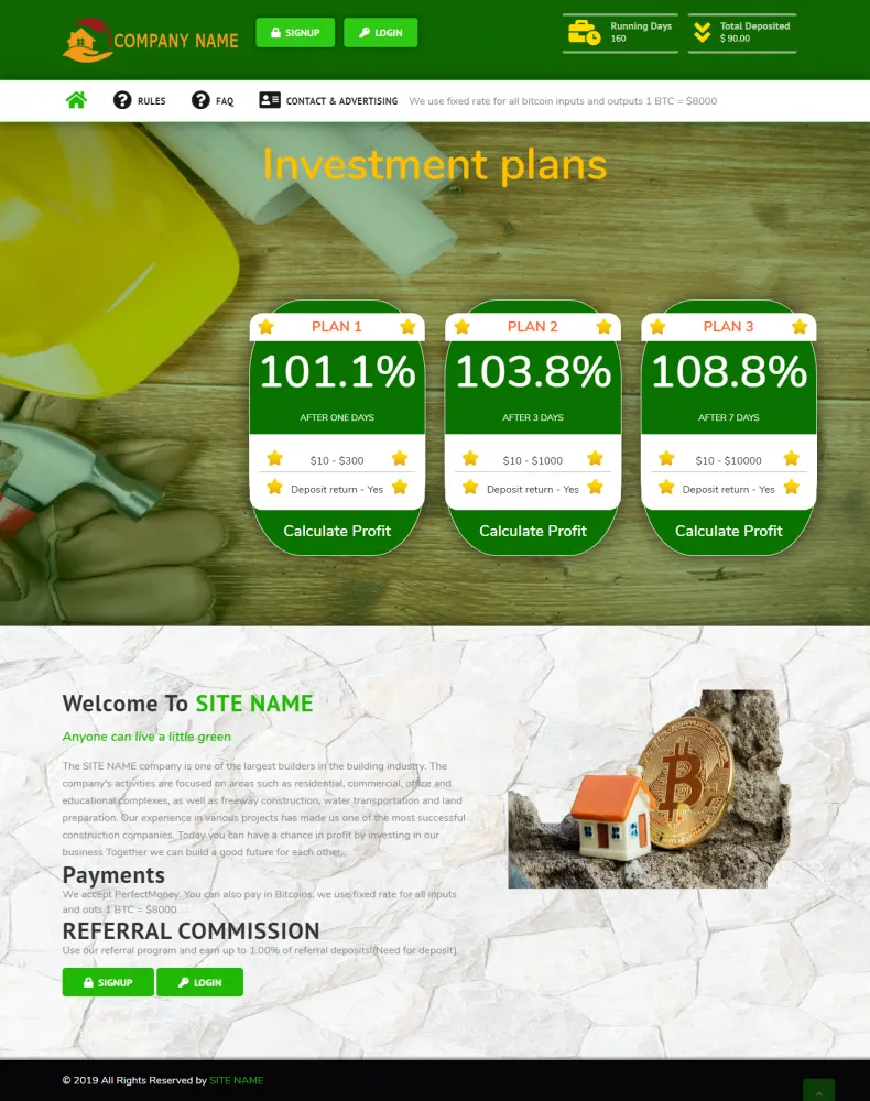 Investment Hyip Template ID - ZHRT168 Preview