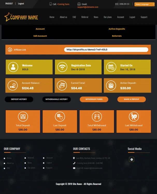Investment Hyip Template ID - ZHRT17 demo Page 2