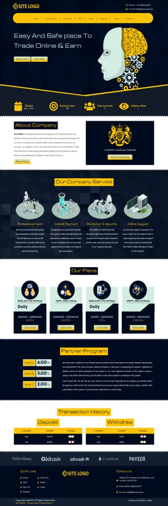 Investment Hyip Template ID - ZHRT170 Preview