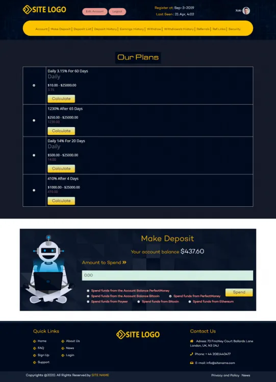 Investment Hyip Template ID - ZHRT170 demo Page 3