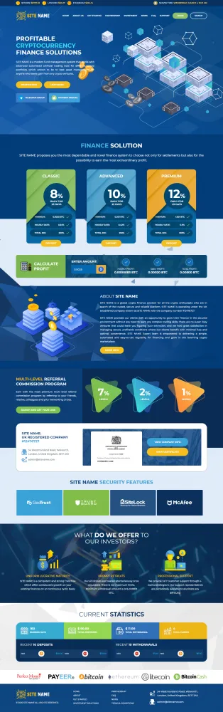 Investment Hyip Template ID - ZHRT174 Preview