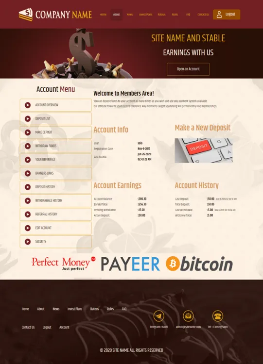Investment Hyip Template ID - ZHRT175 demo Page 2