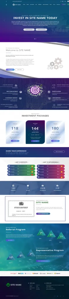 Investment Hyip Template ID - ZHRT176 Preview