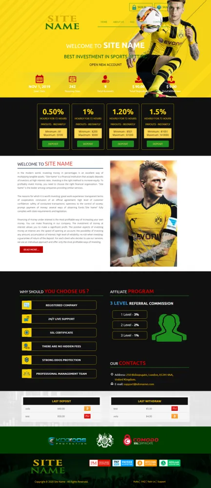 Investment Hyip Template ID - ZHRT177 Preview
