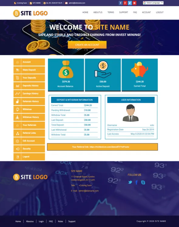 Investment Hyip Template ID - ZHRT184 demo Page 2