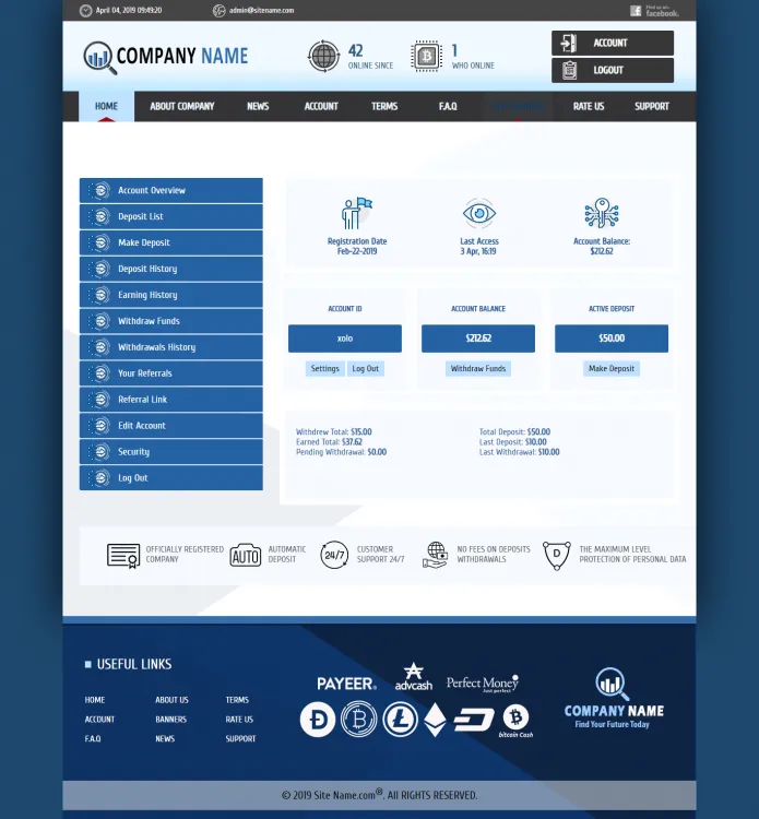 Investment Hyip Template ID - ZHRT19 demo Page 2