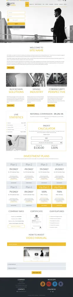 Investment Hyip Template ID - ZHRT191 Preview