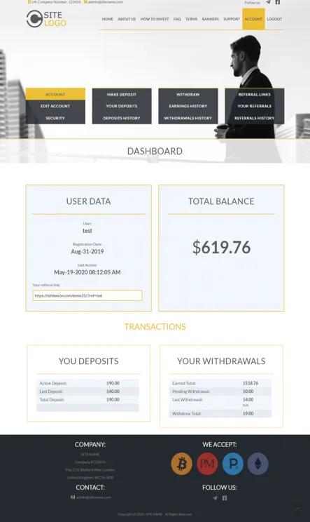 Investment Hyip Template ID - ZHRT191 demo Page 2