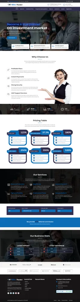 Investment Hyip Template ID - ZHRT195 Preview