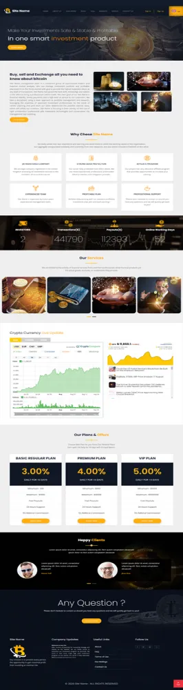 Investment Hyip Template ID - ZHRT196 Preview