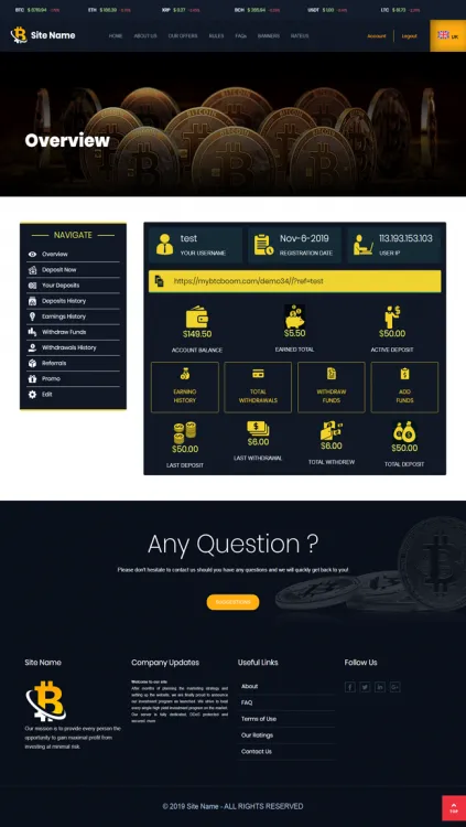 Investment Hyip Template ID - ZHRT196 demo Page 2