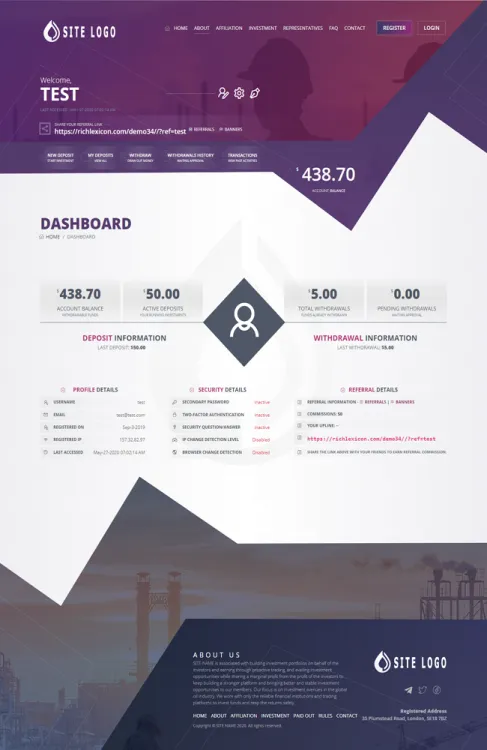 Investment Hyip Template ID - ZHRT197 demo Page 2
