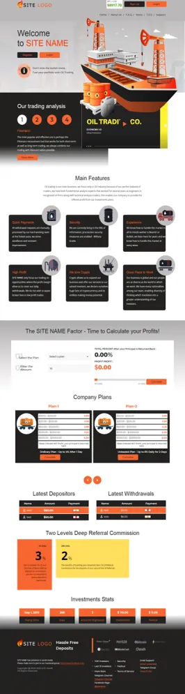Investment Hyip Template ID - ZHRT198 Preview