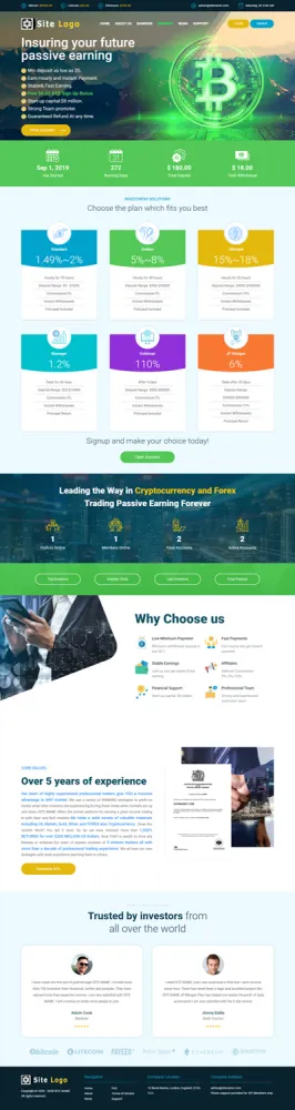 Investment Hyip Template ID - ZHRT199 Preview