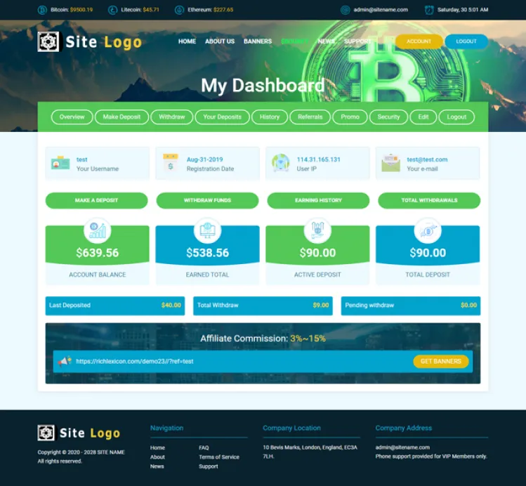 Investment Hyip Template ID - ZHRT199 demo Page 2