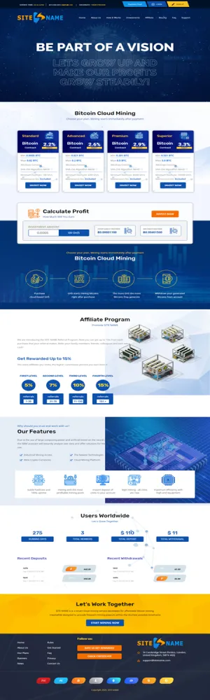 Investment Hyip Template ID - ZHRT203 Preview