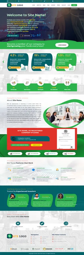 Investment Hyip Template ID - ZHRT206 Preview