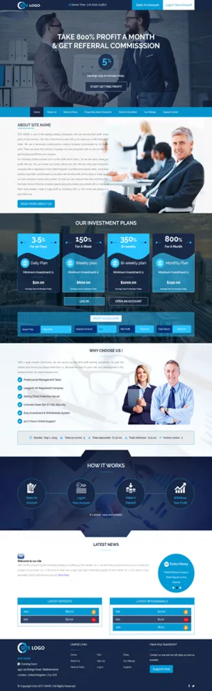 Investment Hyip Template ID - ZHRT207 Preview
