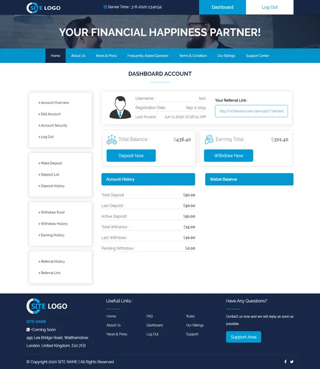 Investment Hyip Template ID - ZHRT207 demo Page 2