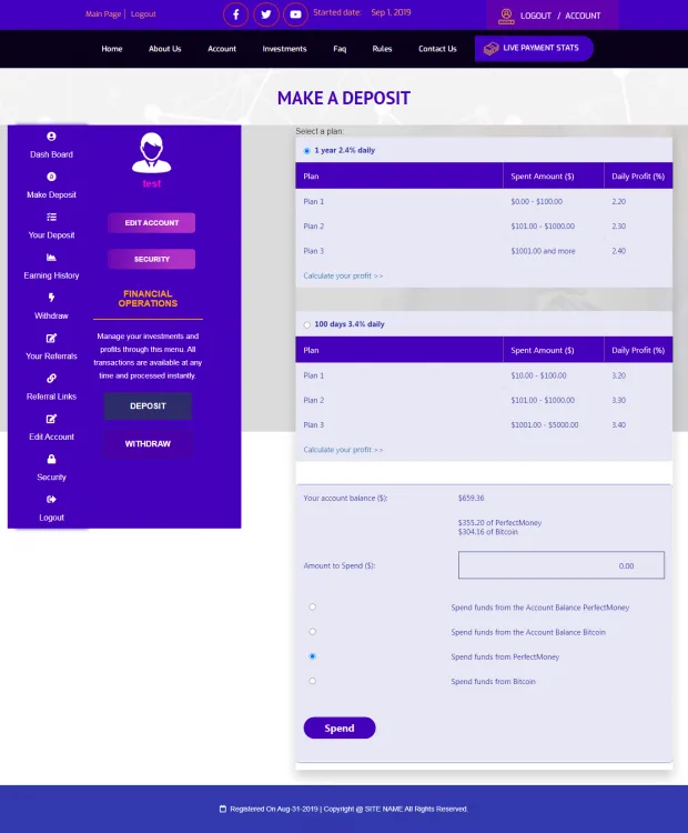 Investment Hyip Template ID - ZHRT208 demo Page 3