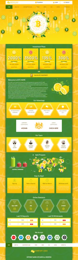 Investment Hyip Template ID - ZHRT209 Preview