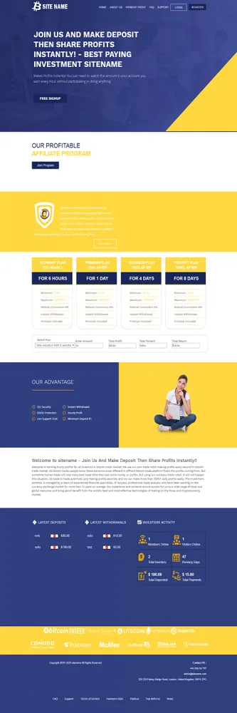 Investment Hyip Template ID - ZHRT21 demo Page 1