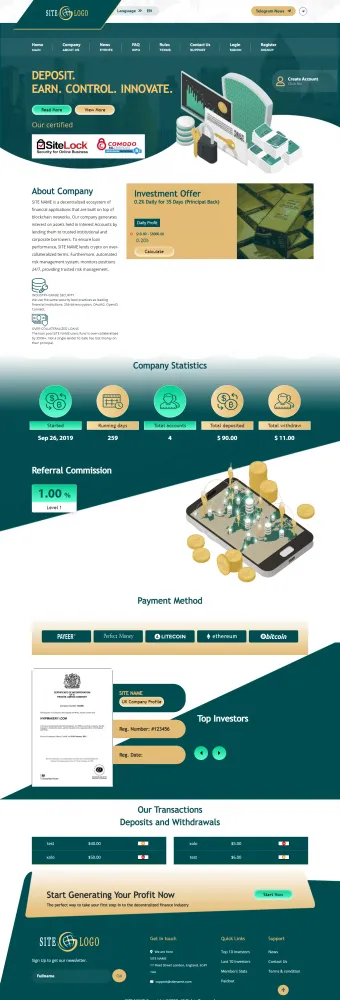 Investment Hyip Template ID - ZHRT211 demo Page 1