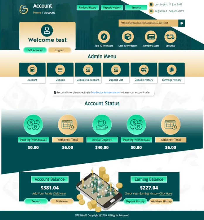 Investment Hyip Template ID - ZHRT211 demo Page 2