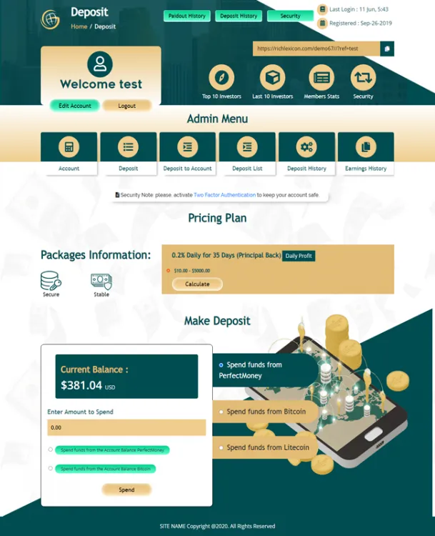 Investment Hyip Template ID - ZHRT211 demo Page 3
