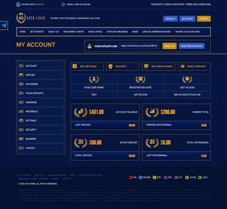 Investment Hyip Template ID - ZHRT212 demo Page 2